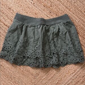 American Eagle Outfitters Olive Green Eyelet Skirt